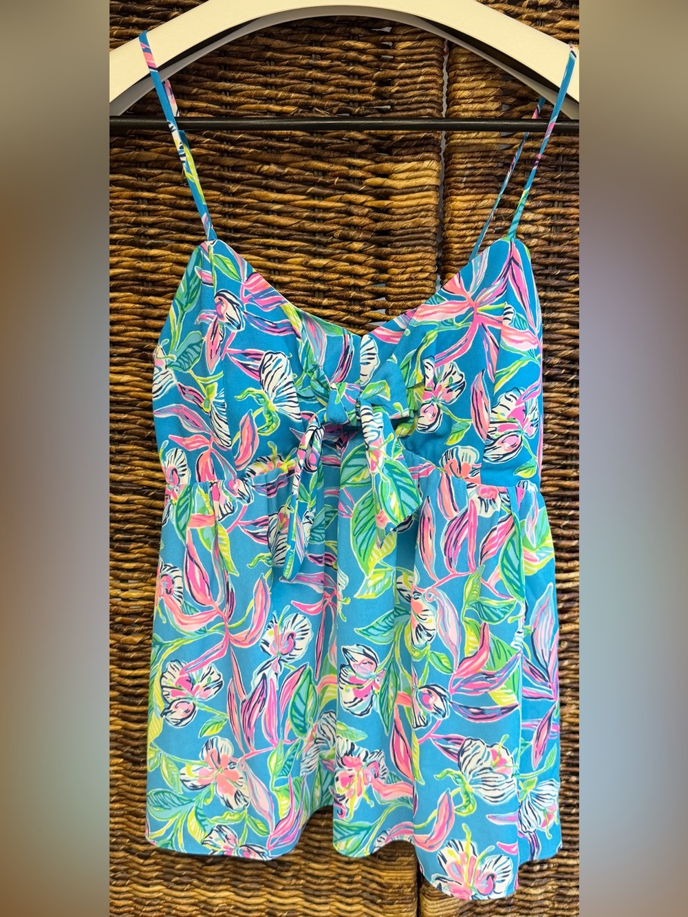 Lilly Pulitzer-Cadie Cami- New with tags blue with Pink and Green Accents-Size:2